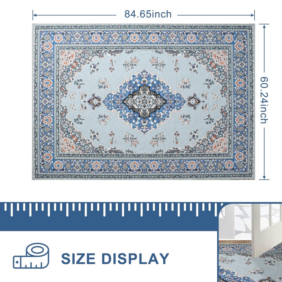 Large 5x7 Area Rugs for Living Room, Indoor Machine Washable Rugs Floor