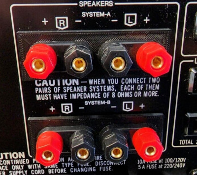 New Sansui AU-417 Amp Speaker Terminal Banana Plug Conversion