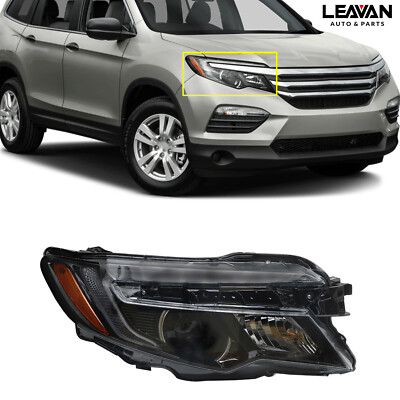 Halogen Headlight W/O DRL For 2016-18 Honda Pilot 17-2020 Ridgeline Passenger RH