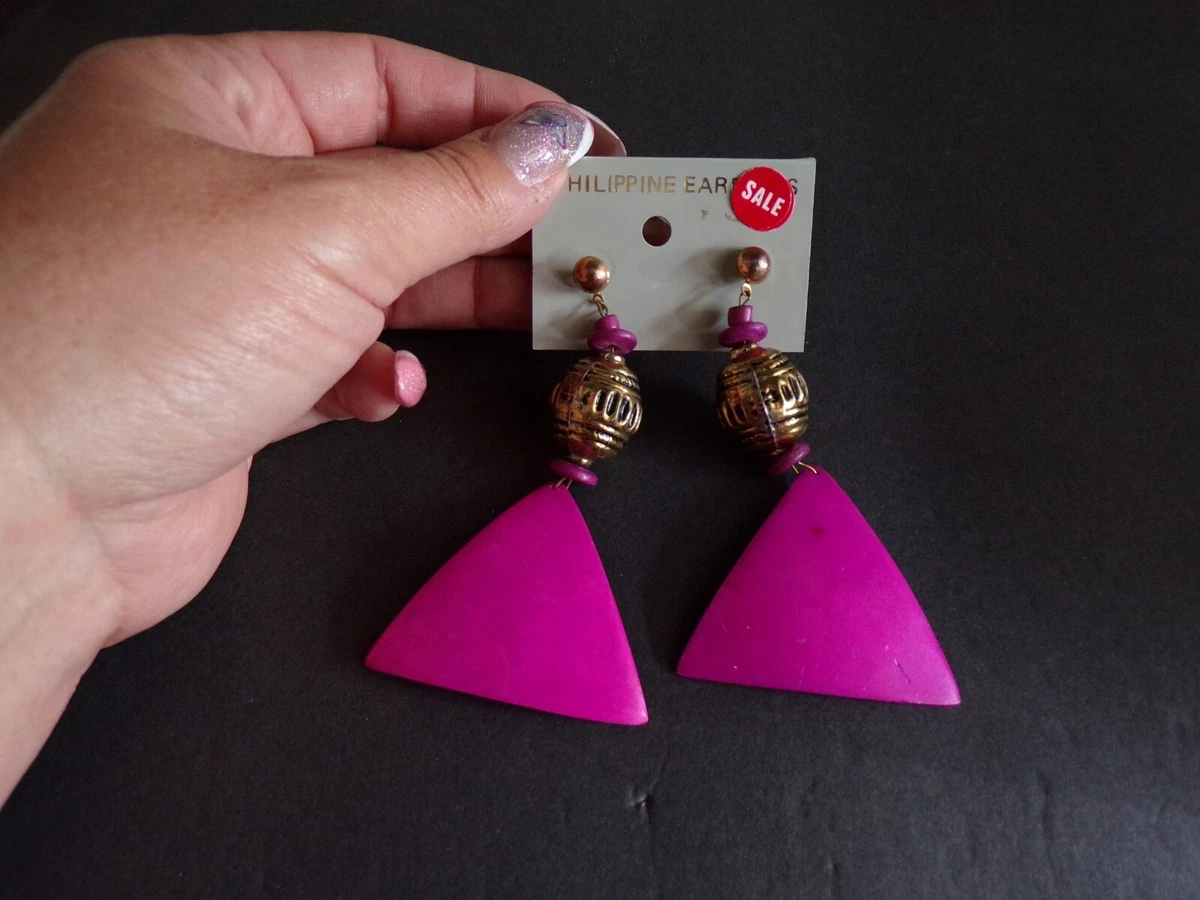 Pink 2024 triangle earrings