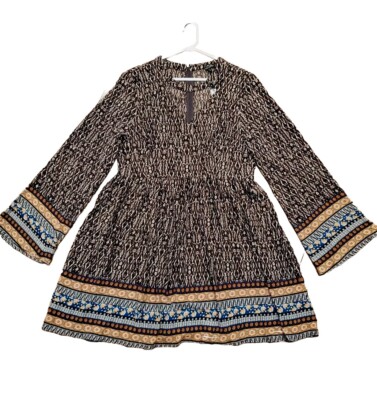NEW Coco + Carmen Womens XXL Boho Dress Bell Sleeve 1X Festival Phoebe Friends
