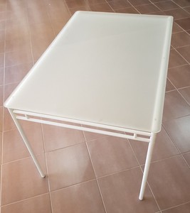 Good Condition Ikea Lyrestad Table White Frosted Glass Ebay