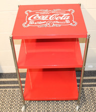 Vintage Coca-Cola 3 Tier Shelf Metal Rolling ...