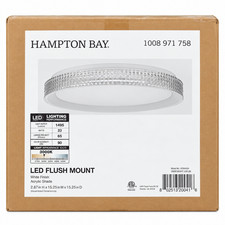 Hampton Bay Mitchell 23-Watt White Integrated LED Flush Mount with Acrylic Shade
