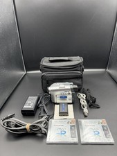 Sony Handycam DCR-DVD201 Camcorder Carl Zeiss Lens Case And Cables Tested Works