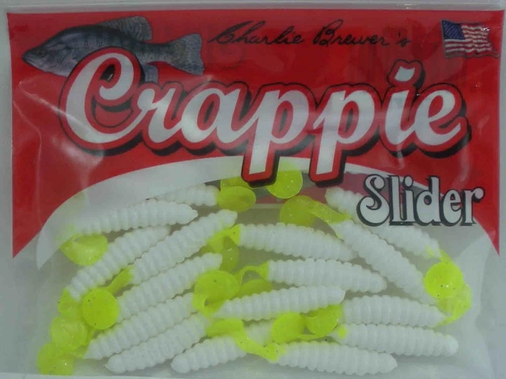 Leurre Souple Charlie Brewer Slider Grub 1,5 Pouces – Chartreuse Flocon Noir/orange (neuf)