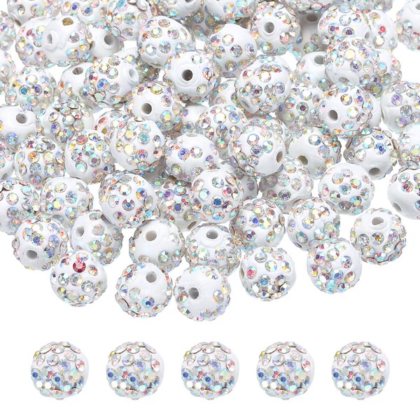 100 StüCk 10 Mm Bunte Strass-Polymer-Perlen FüR Die Herstellung Von Diy-Schmuck.-image
