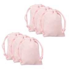 20pcs Velvet Gift Bags 2" x 2.8" Drawstring Jewelry Pouches Pink