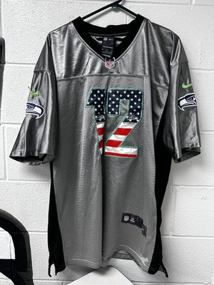 Seattle Seahawks Elite USA Fan NFL 12th Man Stitched Jersey Men's Size 2XL Gray