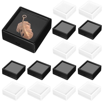20 Pcs Plastic Jewelry Containers Square With Clear Lids And Sponge ...