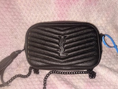 Saint Laurent Lou Silver Hardware Crossbody Black Leather