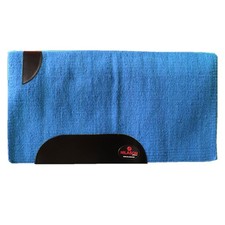 Hilason Horse Western Saddle Blanket New Zealand Wool Blue/Lime
