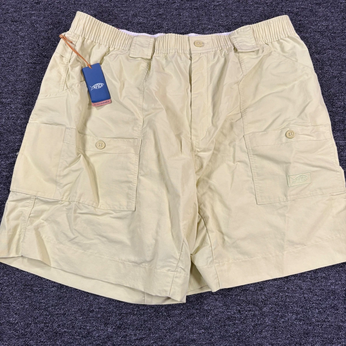 AFTCO Original Fishing Shorts Mens 40 Yellow Anemone Recycled 8 Inch Inseam NEW