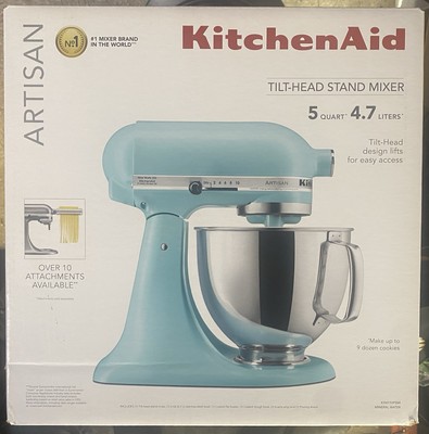 Kitchen Aid Artisan 5 Quart Tilt Head Stand Mixer Mineral Water Blue