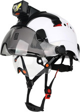 Safety Helmet Hard Hat with Detachable Headlamp Light and Visor Construction Har