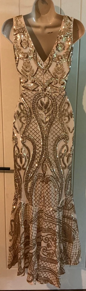 Forever Unique sequin evening dress size 8 wedding party cocktails — 第 4/4 张图片