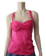 BEBE Flat Strap Corset Buckle Tank Top Pink Blouse