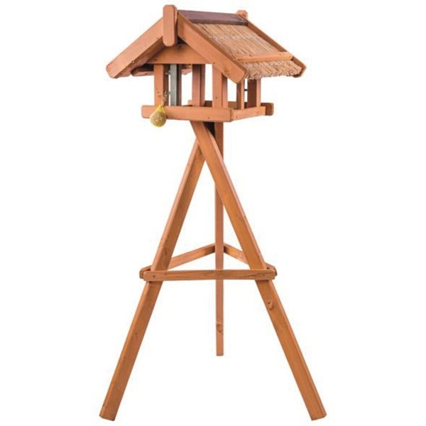 Vogelhaus Futterhaus Vogelfutterhaus Haus Karla Kiefer Mit Reetdach & StäNder-image