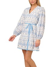 Adrianna Papell Tie Waist Eyelet Dress Women's