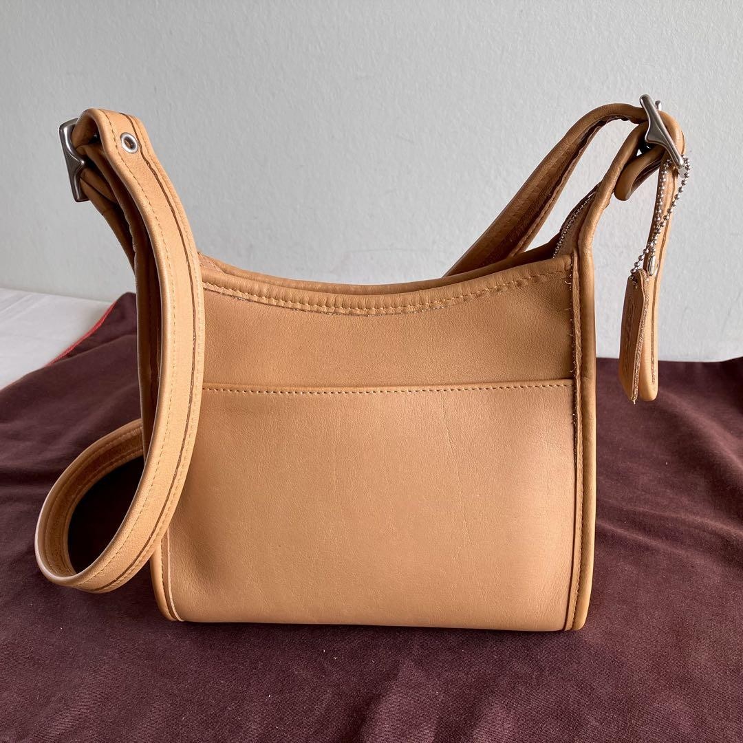 Vintage Coach Legacy Small Zip Crossbody Bag 90s Camel Leather Authentic