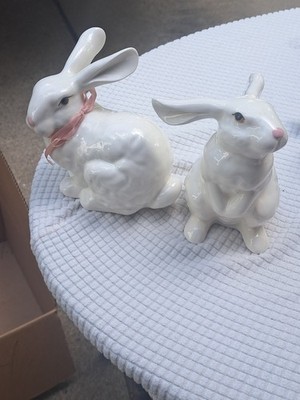 Two Ceramic Bunnies 5''