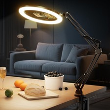 12 Ring Light with Overhead Phone Mount, LED Selfie Light with Stand and Ph...