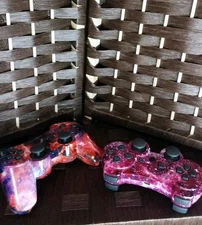 🎮 Galaxy Design PS3 Wireless Duelshock Controllers Sony PlayStation 3 NO CABLES