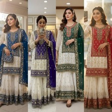 Beautiful Faux Georgette Salwar Kameez Ready To Wear Bollywood Wedding Party