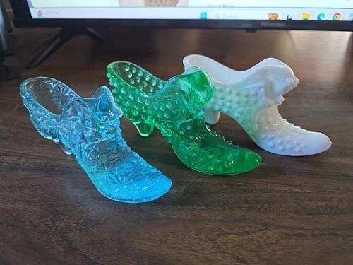 Vintage Cathead Glass Slippers