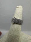 Vintage Tiffany & Co. Sterling Silver Somerset Mesh Ring with Diamonds Size 5.5