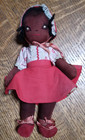 ADORABLE Vintage Folk Art Handmade Jointed Cloth Black/African American Doll~10" — photo 1