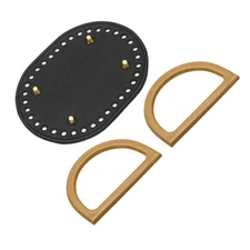 Bag Bases for Crochet 5.7" x 4.3" Oval Bag Bottom Shaper with Handle Black