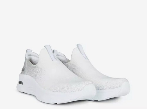 Skechers Arch Fit D Lux Slip On Trainers Womens White Size UK 4 EU 37 /REF17 - Imagen 3 de 6