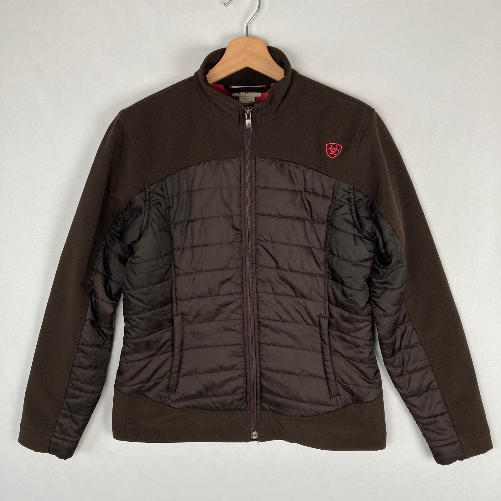 Ariat Quilted Softshell Jacket Brown Full Zip Wom… - image 1