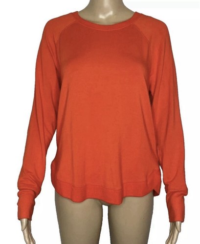 Athleta Mindset Sweatshirt Bright Orange Haze Women’s Size Large Super Soft - Picture 1 of 20