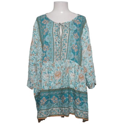 Brown Coco, Bluse, Größe: 4XL, Blau/Mehrfarbig, Viskose, Blumen, Damen #16W