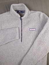 Vineyard Vines Marthas Vineyard Sherpa 1/2 Zip Gray Pullover Sweater Medium