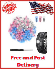 100PCS Tire Screw Plug Kit with Driver 3 Sizes Quick Puncture Repair Car Truck