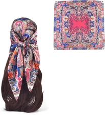 35 Inches Silk Head Scarf-Satin Hair Scarves Silk Bandana Scarf Headscarf for Wo