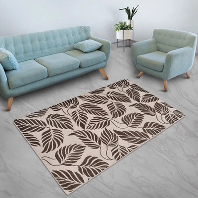 Hand Tufted Wool 5'x8' Area Rug Floral Beige Brown