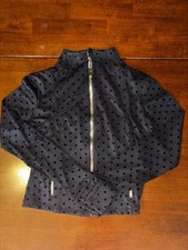 Lululemon Cropped Full Zip, Flocked Define Jacket Polka Dot, Size 6,Gold Zippers
