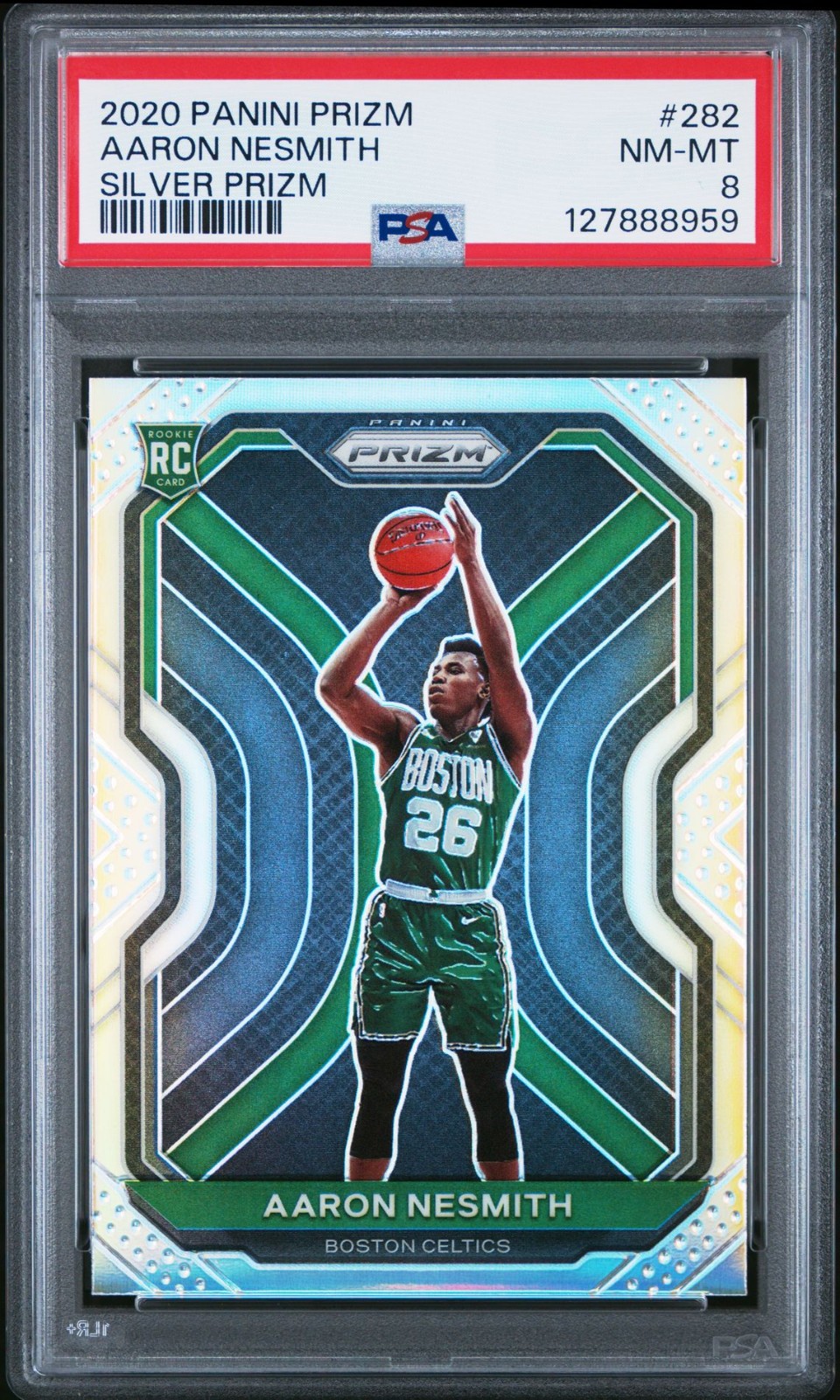 2020-21 Panini Prizm Aaron Nesmith #282 Rookie Silver Prizm Rookie RC PSA 8