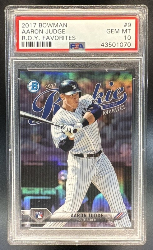 2017 Bowman Aaron Judge #ROYF-9 Rookie of the Year Favorites Chrome RC PSA 10