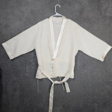 Oscar de la Renta Pink Label Women's Ivory Lace Kimono Robe L