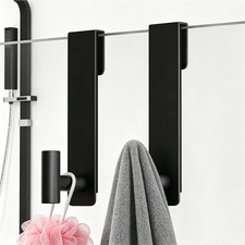 HUFEEOH Shower Towel Hooks, 7.5-Inch Extended Over Glass Shower Door Hanger f...