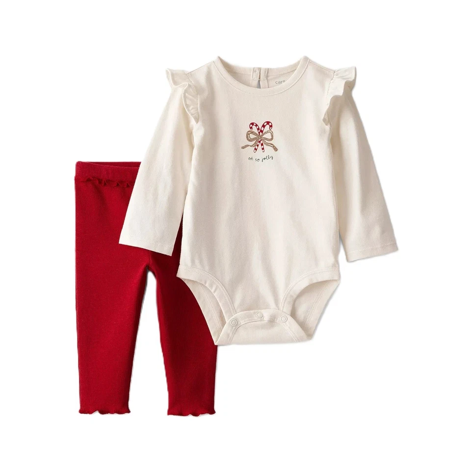 Nuevo Carter's 4 Piezas Vacaciones Body Pantalones Tutú Leggings Trajes Talla 3 meses Nuevo con Etiquetas Foto 2 de 4
