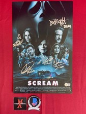 Scream 5 cast signed 11x17 photo Mikey Madison Neve Campbell David Arquette +2