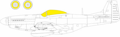 Eduard 1/72 scale P-51D Mustang paint mask for Eduard - CX673 Eduard 1/72 scale P-51D Mustang paint mask for Eduard - CX673