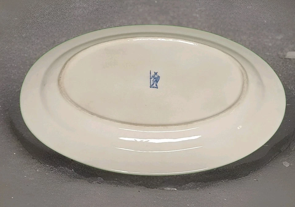 Plato Azul Vikingo Azul Dinamarca 12" c1950 Hecho en Japón Foto 2 de 3