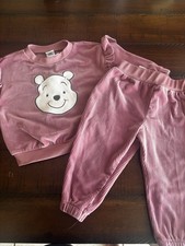 Disney Baby Winnie the Pooh Pink Ribbed 2 Piece Sweatshirt Pants Set 12M